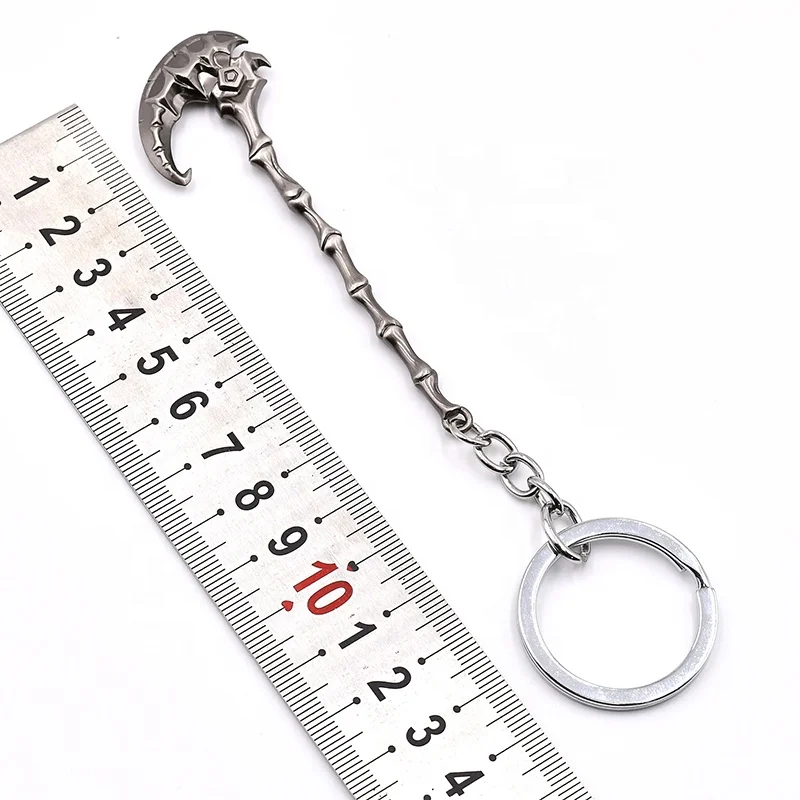 LOLs game weapons accessories keychain mini 3D key ring metal zinc alloy pendant for boys and girls store