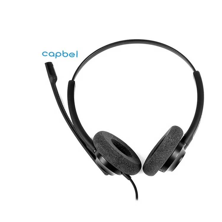 Wired Business Headset Over Ear And Boom Telephone Headset with Soft Earpads for Longtime Usage