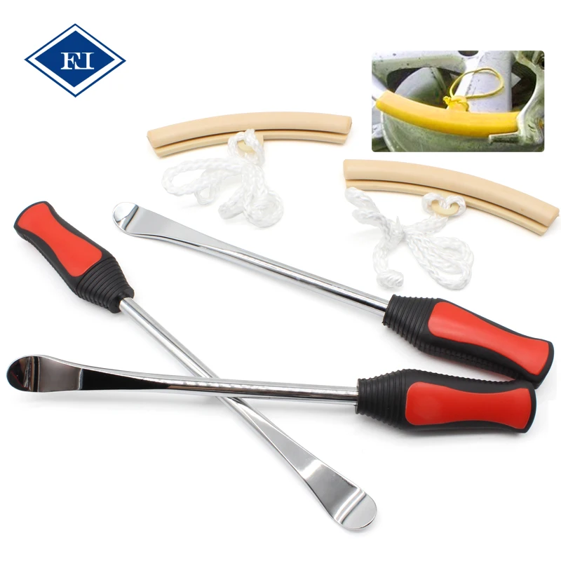5pcs Tire Stripping Tool Tire Removal Pry Bar Crowbar Warping Bar Alloy Steel with 2 Rim Protectors