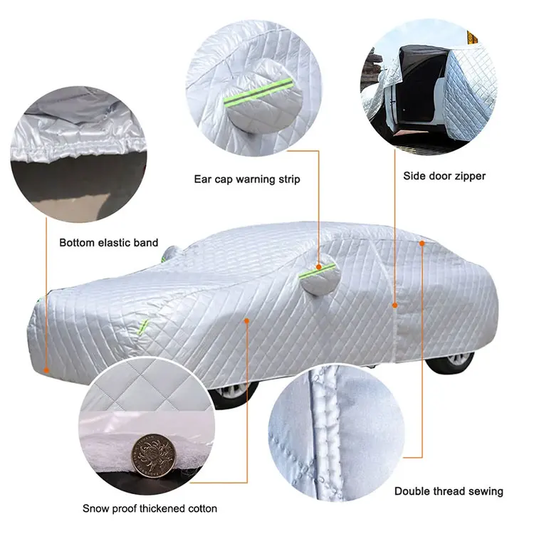 Waterproof And Hail-Proof Suv Car Cover, All-Weather Scratch And Uv Proof Pp Cotton Car Cover