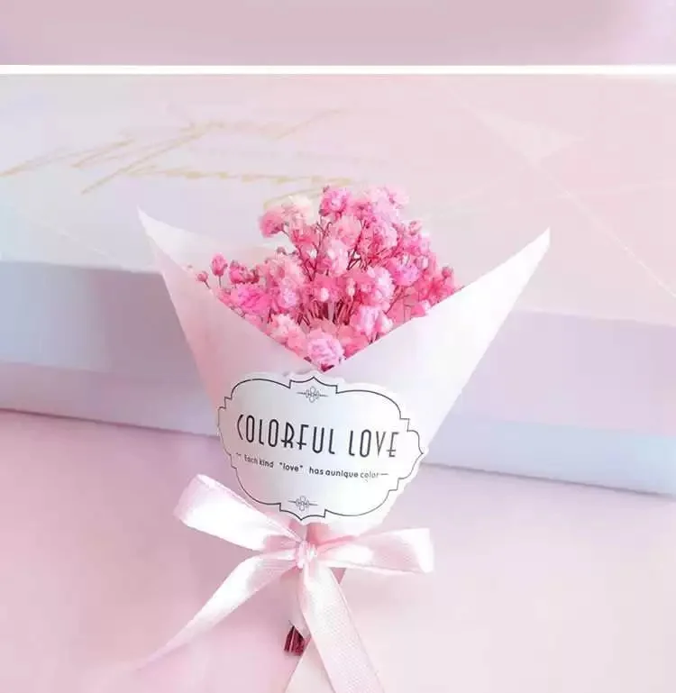 wholesale handmade dried flowers bouquet mini babybreath flower for valentines day