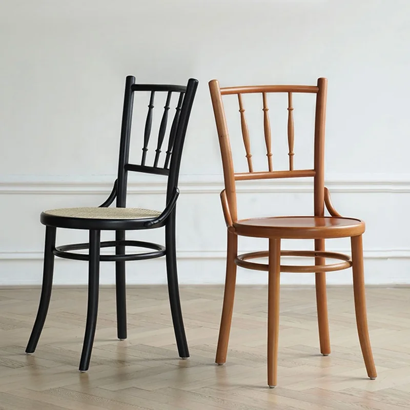 Factory direct supply solid wood dining furniture Nordic Vintage restaurant hotel used wooden cane back chairs