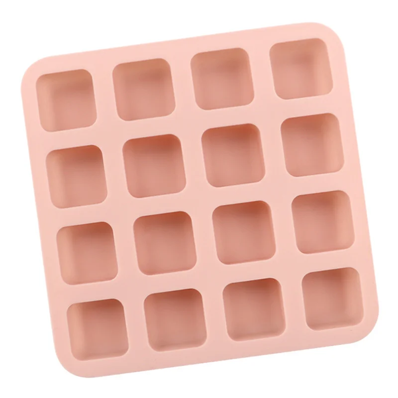 Silicone Ice Cube Trays  Easy-Release and Flexible 16 Cavities Square Ice Cube Mold  Ice Trays for Freezer Containers