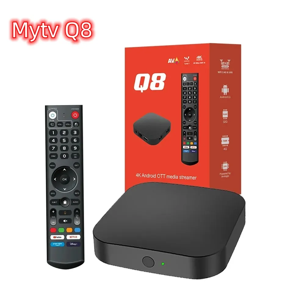Q8 4K Smart Android TV Box  Android 11  4GB 32GB ATV Dual Band WIFI 2.4G/ 5G  Amlogic S905Y4
