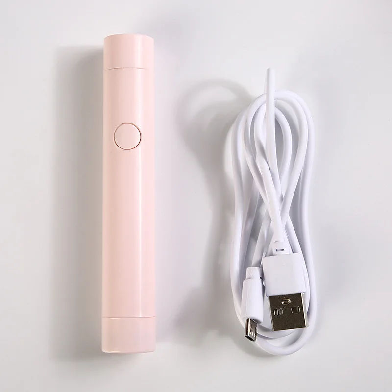 Aokitec white pink cordless portable gel nail dryer usb mini rechargeable uv light led lamp nail