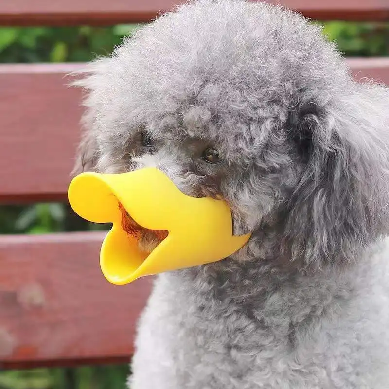 Anti-Called Anti Bite Silicone Duckbill Duck Mouth Shape Dog Mouth Covers Muzzles for Puppy Dog