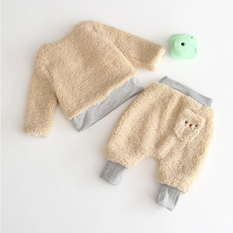 Thick Fleece baby clothing 2019 cute Baby Girls and Boys outfit kids Clothing Set For 0-24M