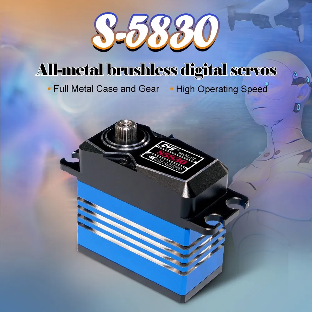 CYS-S5830 Digital Brushless Servo Motor Ti Gear 85g 30kg*cm Waterproof RC Car Unisex Toy Boats Standard Size made Metal Plastic