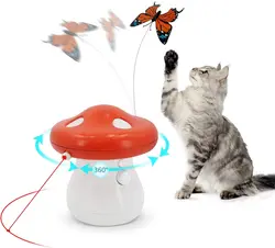 360 Degree Automatic Chasing Cat Laser Toy Realistic Fluttering Butterfly 2 in 1 Electronic Cat Toy