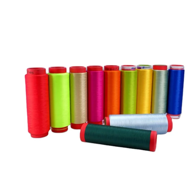 Трилобаль, ярко окрашенная смешанная пряжа, 100% полиэстер, DTY пряжи и швейная нить