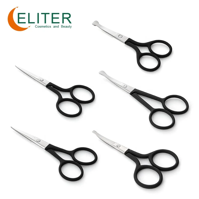Eliter Wholesale Black Rubberized Soft Touch Manicure Scissors Black Russian Cuticle Scissors Top Selling Nail Art Scissors