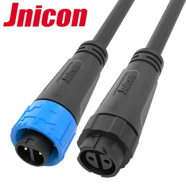 Jnicon M16 push locking 2 pin auto waterproof connector