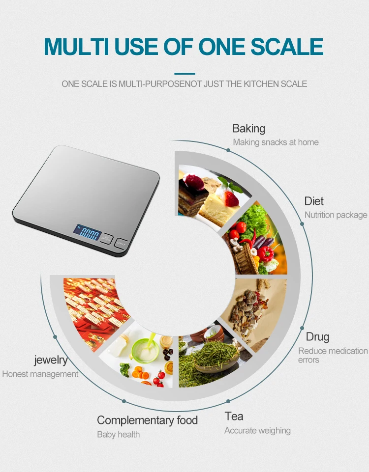Lcd Display 10Kg 5Kg Digital Accurate Electron Digital Kitchen Scale
