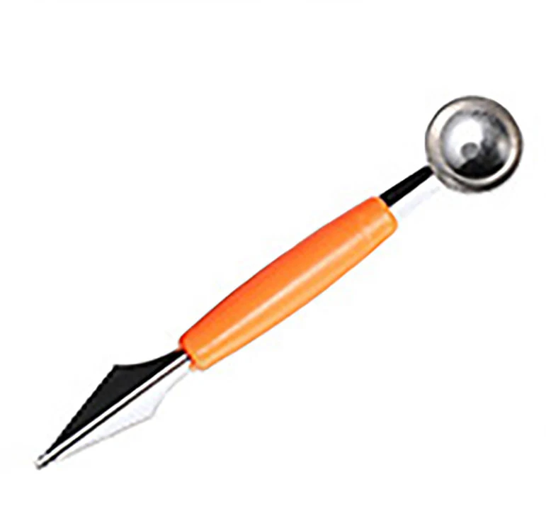 Double head stainless steel fruit scoop corrugated carving knife watermelon scoop fruit carving knife