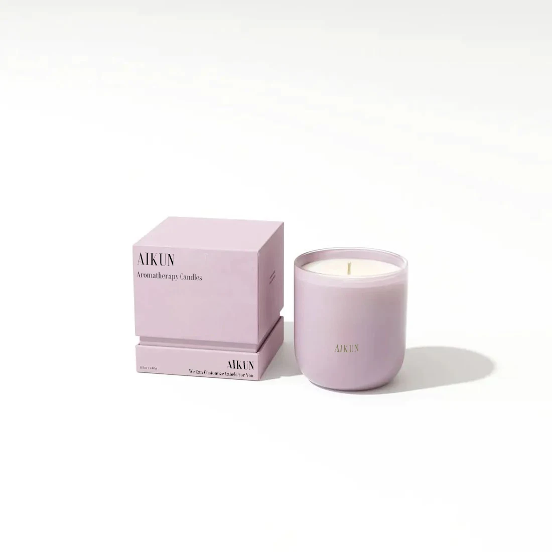 AIKUN Novelties Customized Box Aromatherapy Luxury Candles Custom Tea Rose Soy Wax Glass Fragrance Aroma Scented Candle
