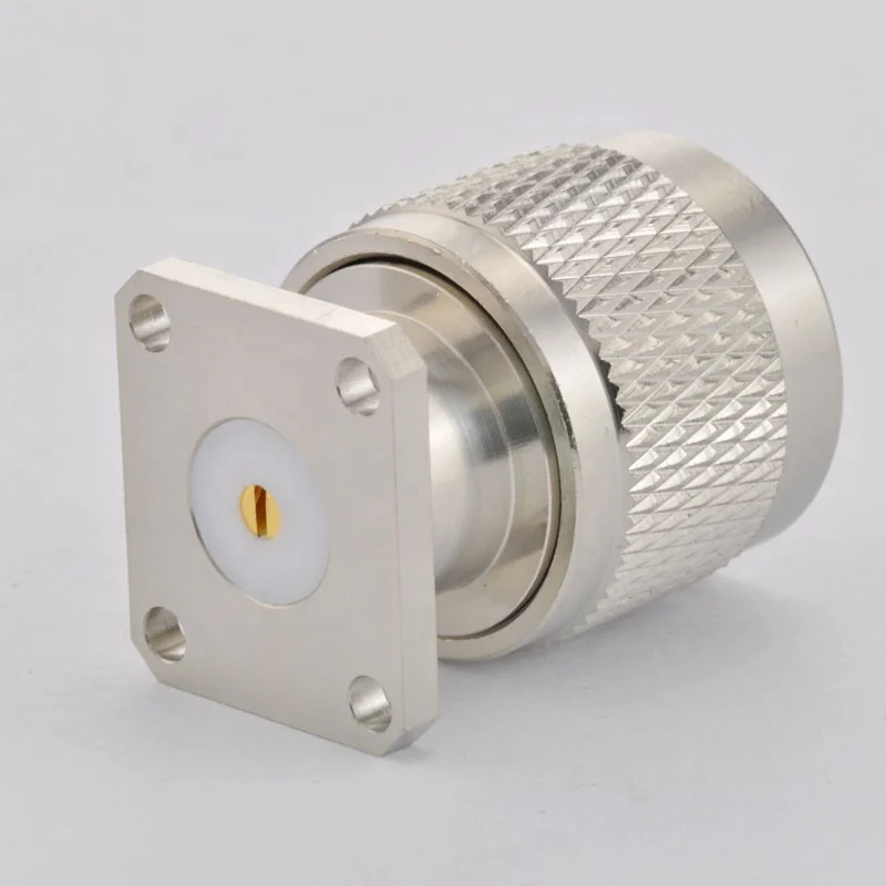 10GHz N Plug Male coaxial rf connectors, 4 Hole Flange with Slot