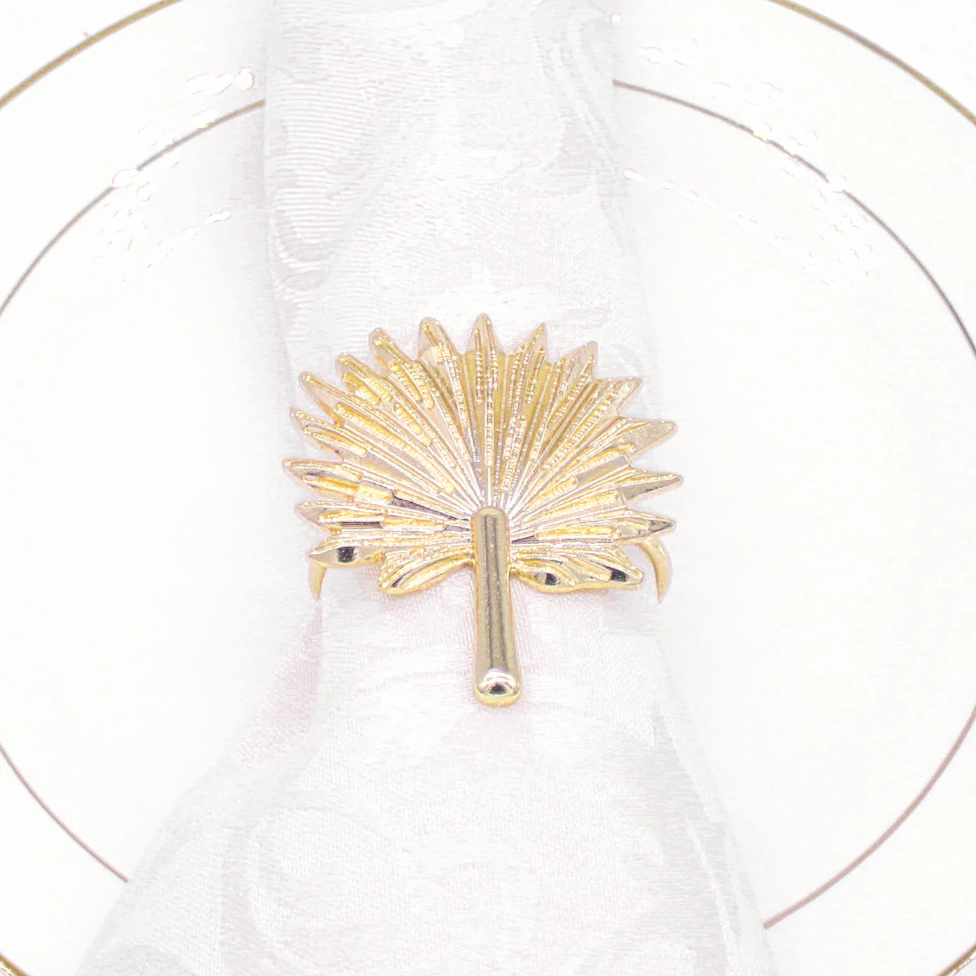 Antique fall table accessories gold metal leaf napkin rings holder for thanksgiving decoration