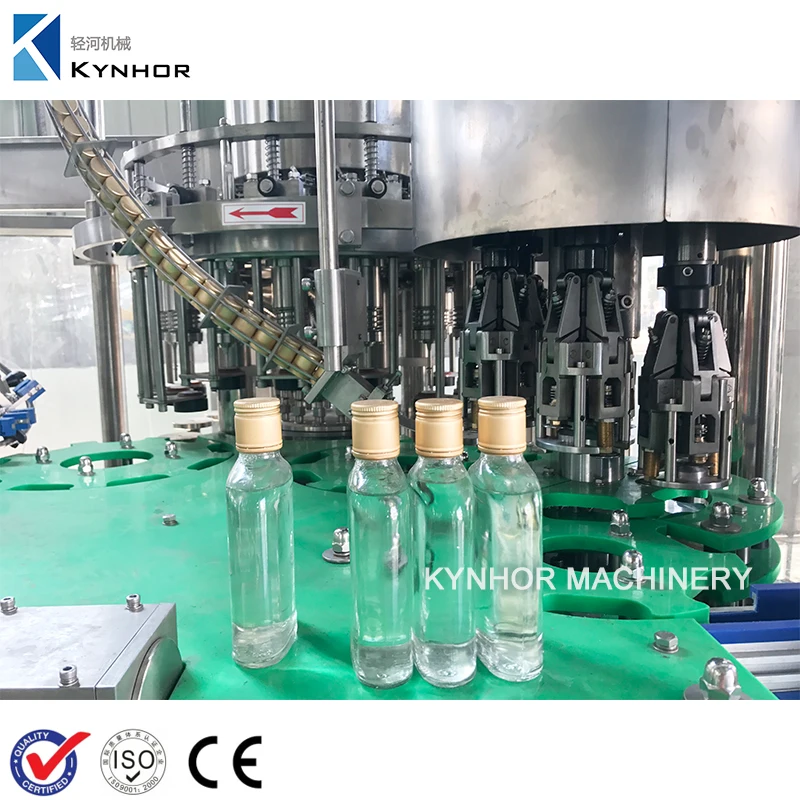 750ml Glass Bottle Automatic Vodka Alcohol Wine Carbonated Drink Filling Bottling Machine with Aluminum Screw Cap