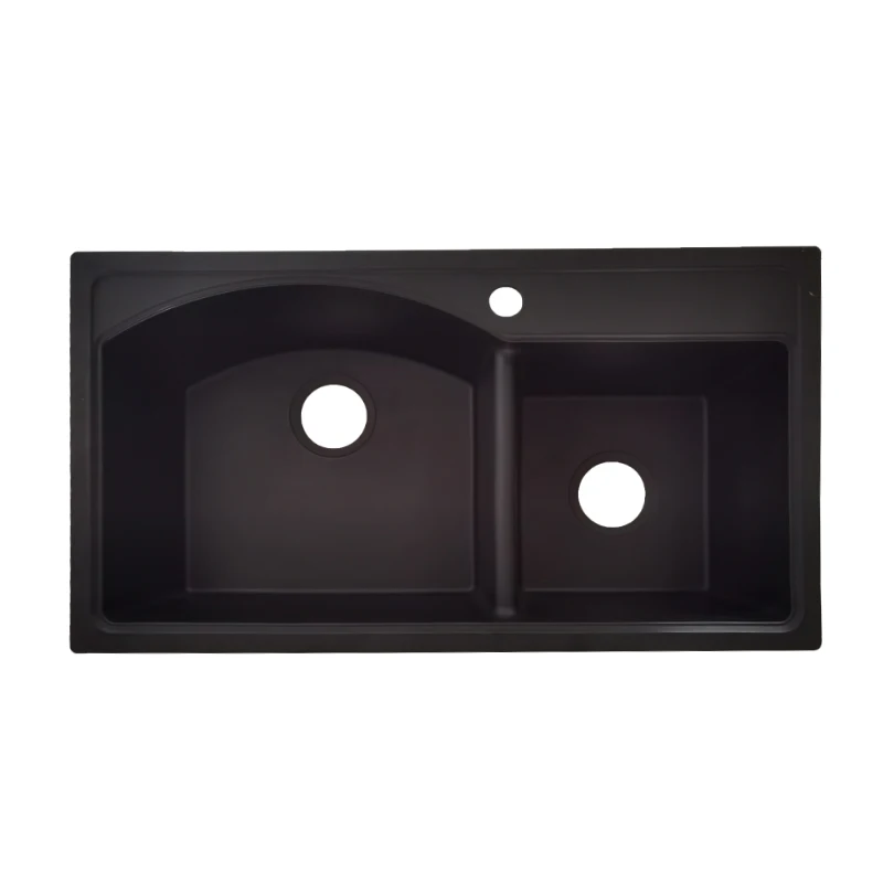 smooth surface resin composite SMC fiberglass quartz stone 2 bowls kitchen sinks