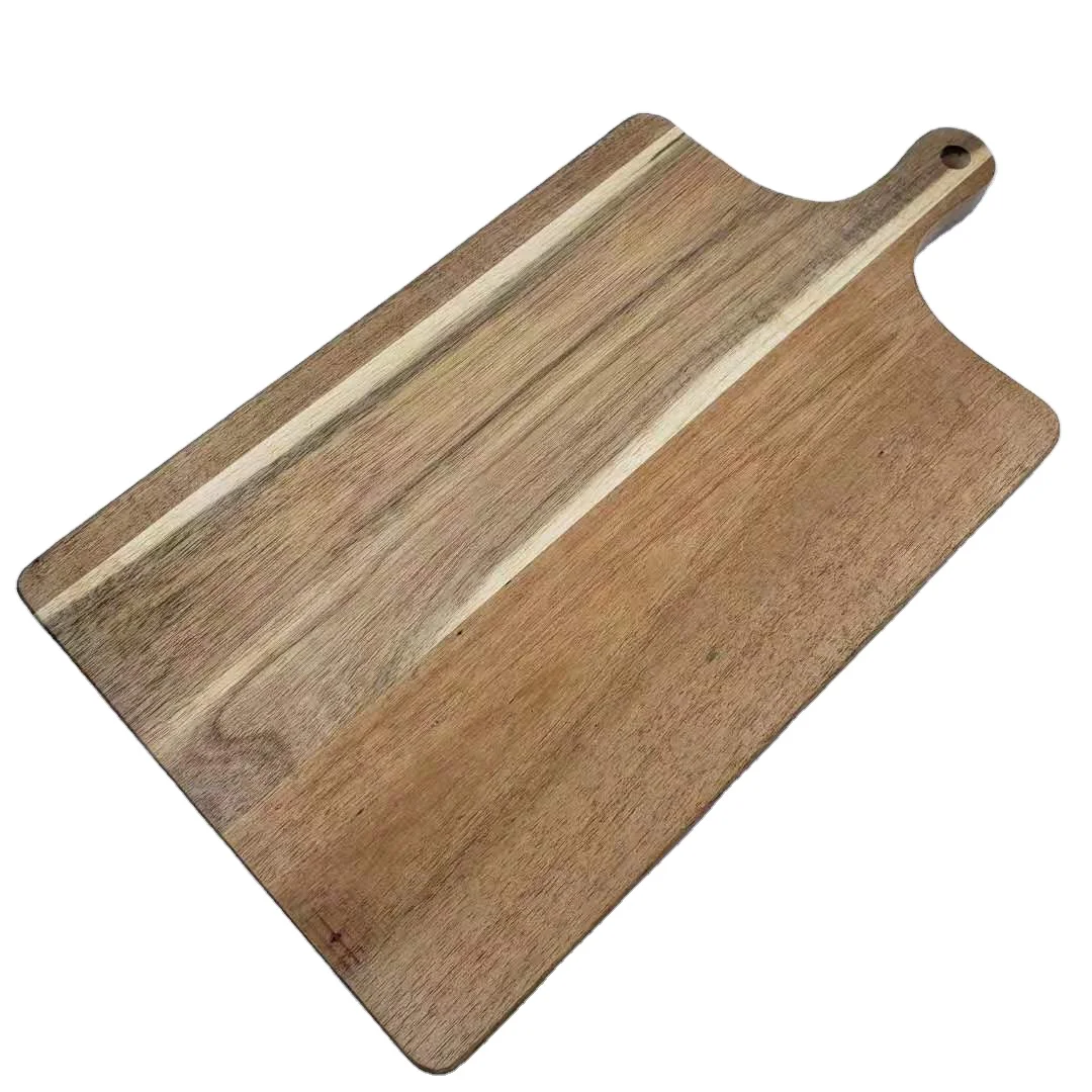 Кухонная утварь из натурального дерева, очень большие Деревянные Разделочные Блоки, прямоугольная разделочная доска из дерева акации с ручкой