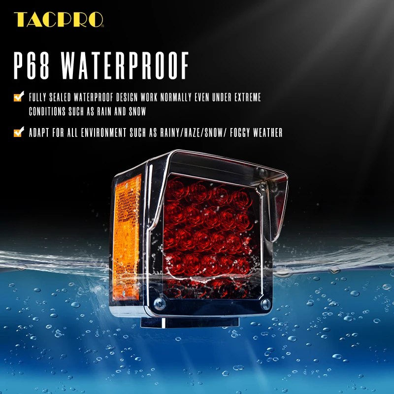 75W Trailer tail LED bulb, waterproof IP68, truck off-road vehicle led trailer red and yellow tail light kit