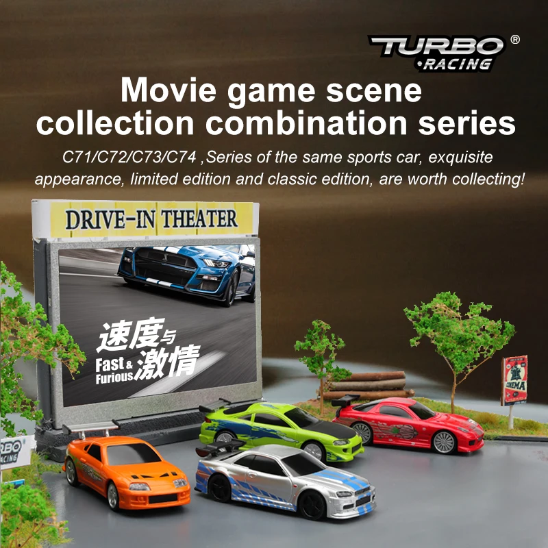 Transistors Racing 1:76 C64 C73 C72 C74 Drift RC Car With Gyro Radio Proportional Remote Control Toys RTR Kit For Kids