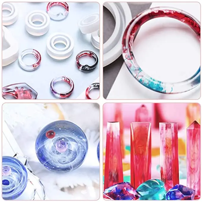 163 PCS hot sale resin mold set for decoration crystal pendant necklace Jewelry Silicone Mold kit