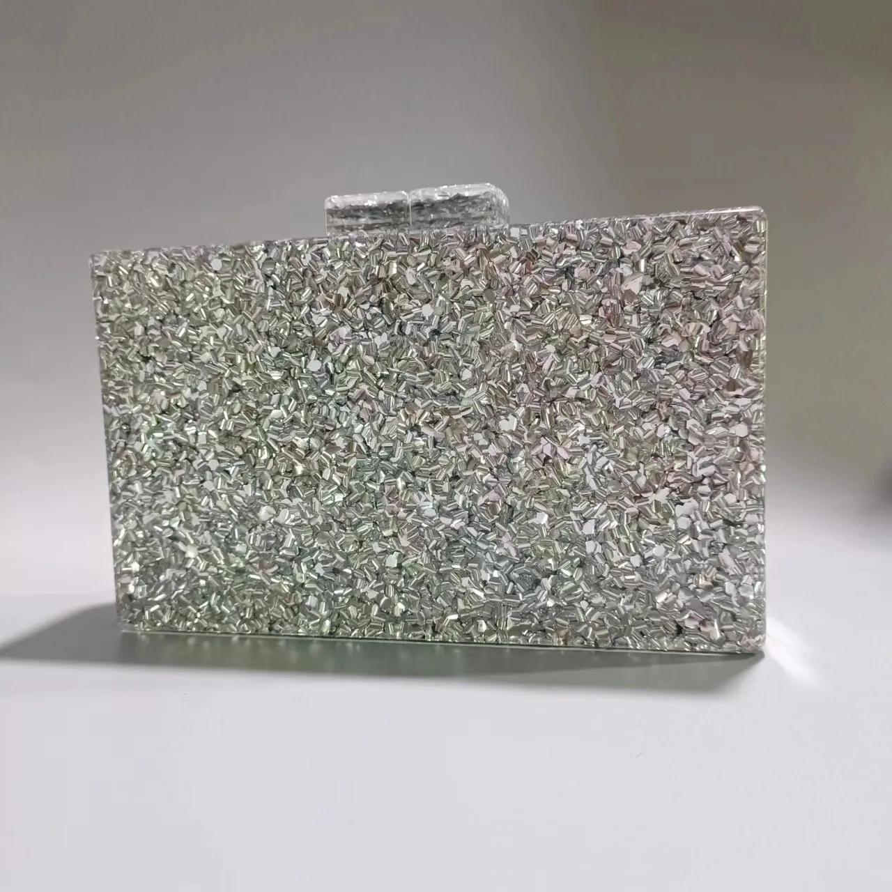 Wholesale Confetti Acrylic Box Colorful Clutch Bags Fashion Glitter Evening purses bags For Women Acrylic Handbags