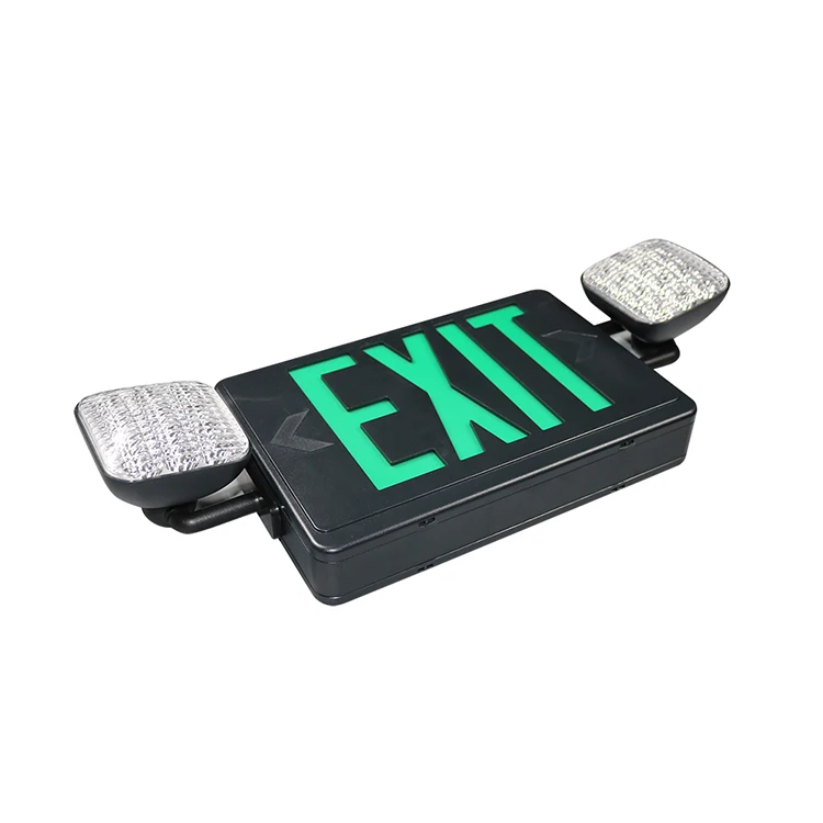 Black body CEC T20 Qualified 120-277V LED Emergency Exit Lighting Fixtures with 2 LED Heads and Back Up Batteries