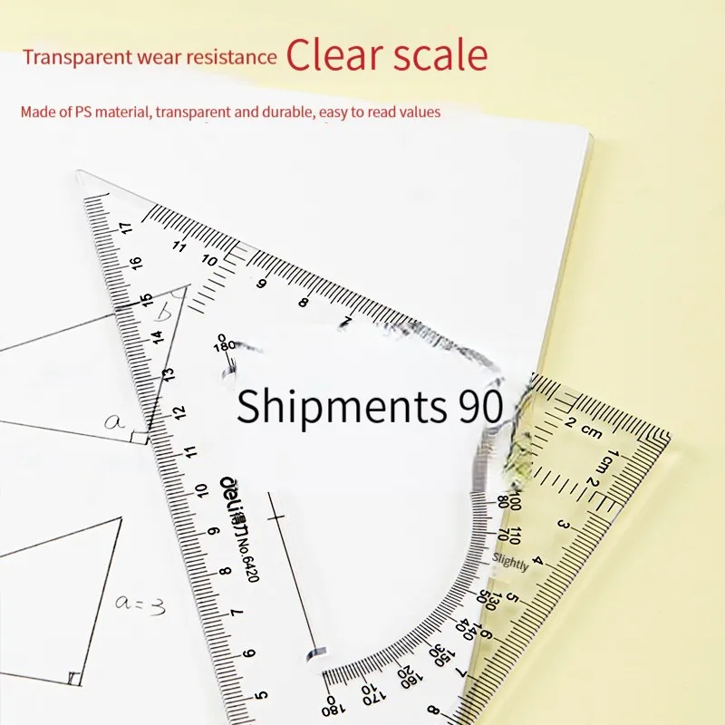 Deli 6415 Triangular Ruler Student Drawing Drawing Drawing Sketch Triangular Board Set Construction Ruler Measuring Ruler