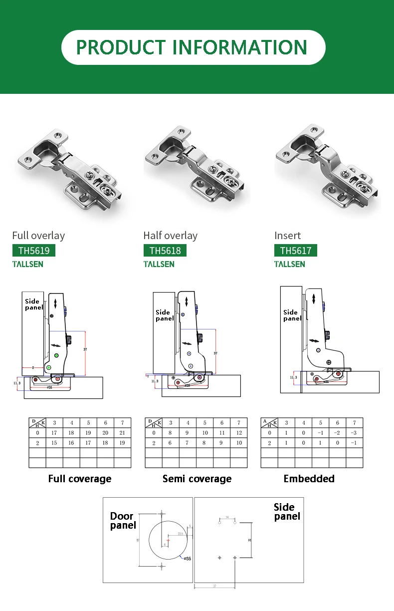 Furniture spring kitchen Cabinet concealed hydraulic Hinges