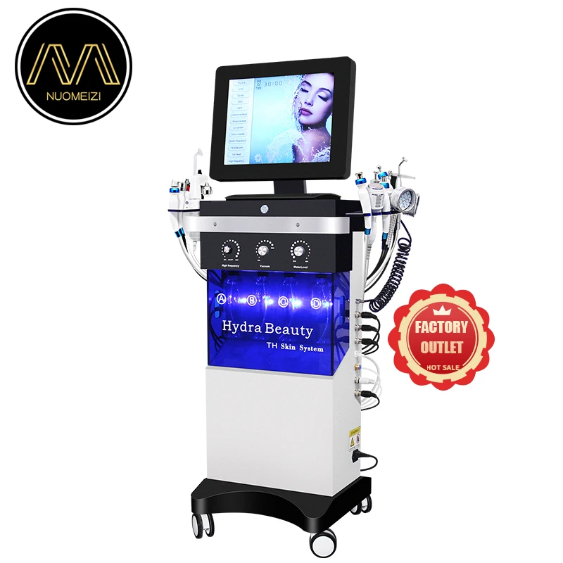 High-Efficiency 14 in 1 Cosmetic Device for hydra machine Treatments and Skin Rejuvenation with Oxygen Jet