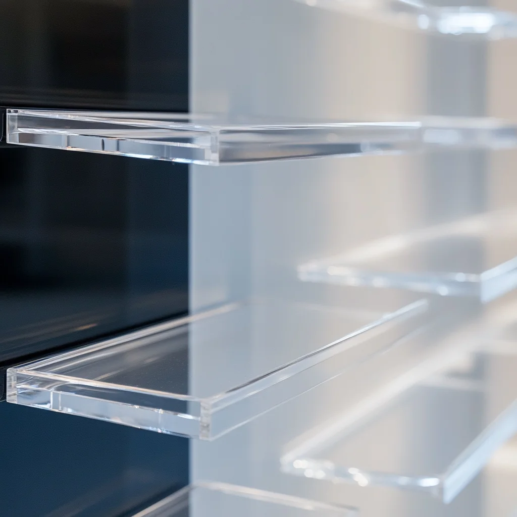 Modern Fashion Customized Wall-hanging Display Racks Acrylic Retail Display Shelves for Shoes Wines Collections Store