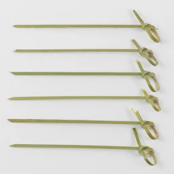 Simple Fashion Factory Wholesale Manufacturing Cocktail Picks Decorative Picks Bamboo Knot Skewer
