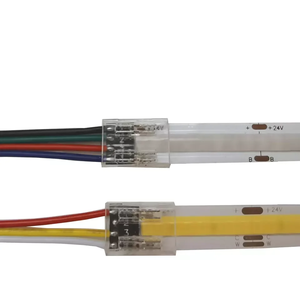 Беспаяльный разъем для светодиодной ленты cob 3pin 4pin легкое подключение цветной Бесконтактный CCT rgb rgbw IP20
