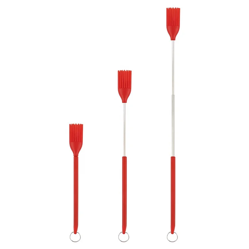 Besafe Portable Mini Silicone Telescopic Spatula Scooping Spoon Oil brush Set for for Kitchen Cooking Cosmetic Jars