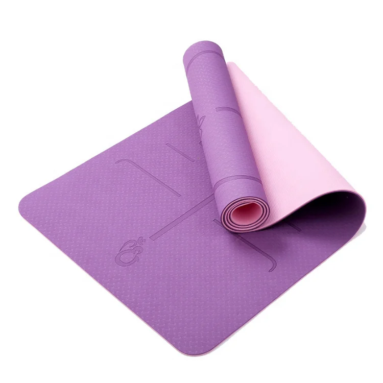 Home Exercise Gym anti-slip 6mm double layer tpe yoga mat custom logo eco friendly non slipTpe Yoga