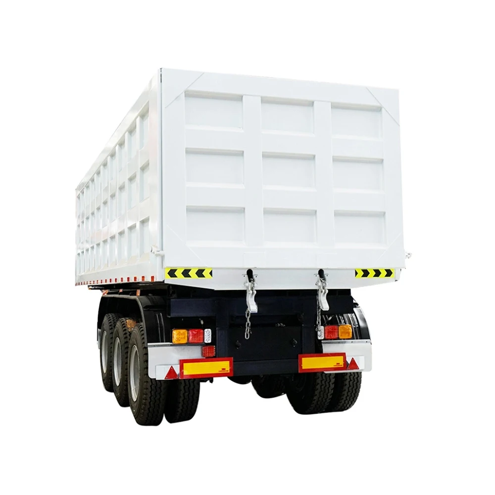 3 Axle Dump Semi Trailer Heavy Duty 45 60 Cubic Meter Tipper Rear U Shape Semi Dump Trailer