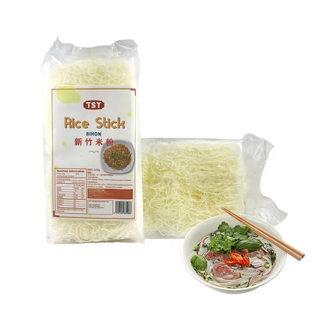227g Premium Quality Vietnam Thin Rice Stick Glass Noodles Yummy Easy Vegan Gluten Free Rice LongKou Stick Noodles Vermicelli
