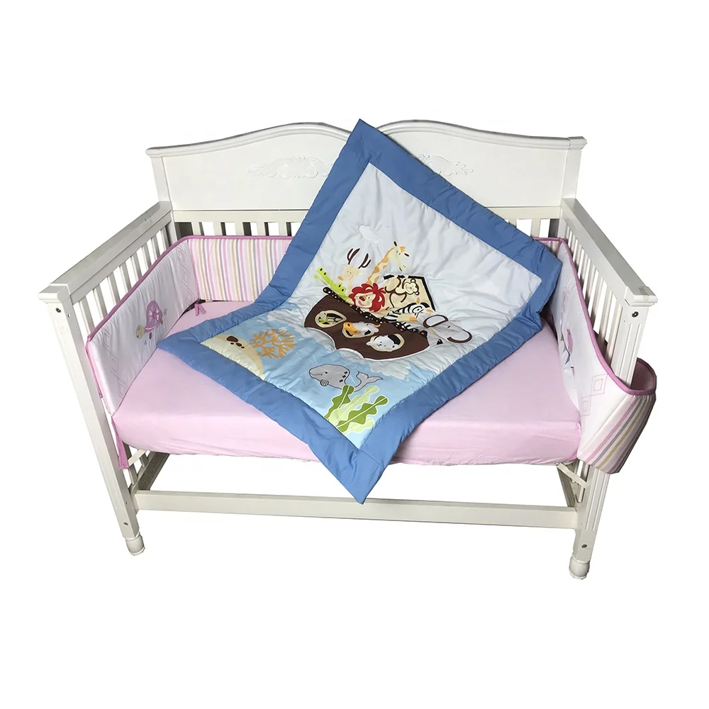 New Product Fast Production Kids 100% Cotton Baby Bedding Crib Quilt Wholesale Baby Quilt Sets