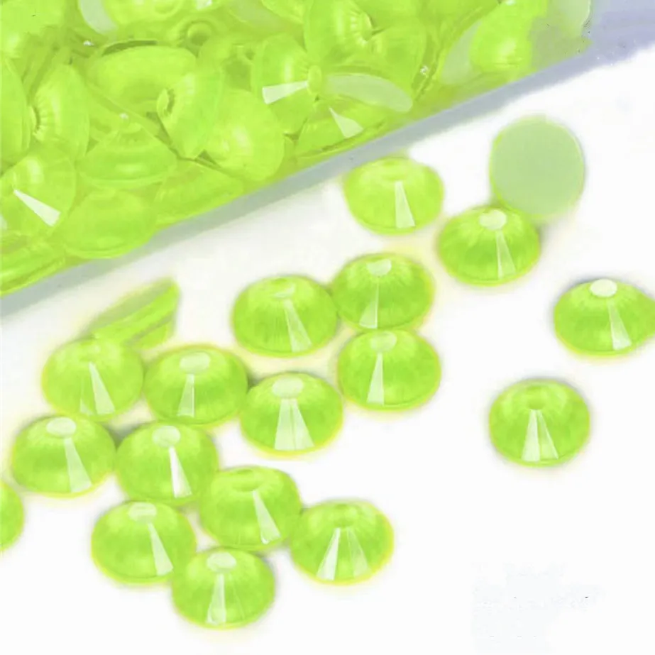 Amazing neon yellow color flat back glass crystal beads for bags  ss10 ss16 ss20 wholesale in China