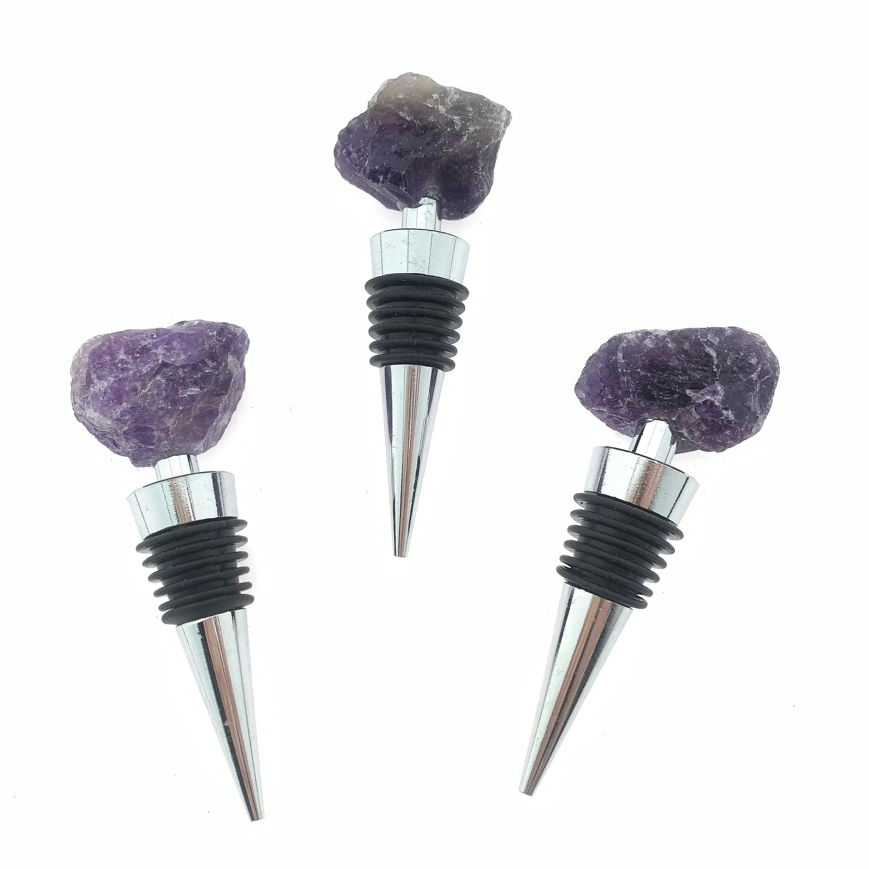 Custom made royal blue colored stone agate wine bottle stoppers champagne bottle stoppers made from real agate gemstones