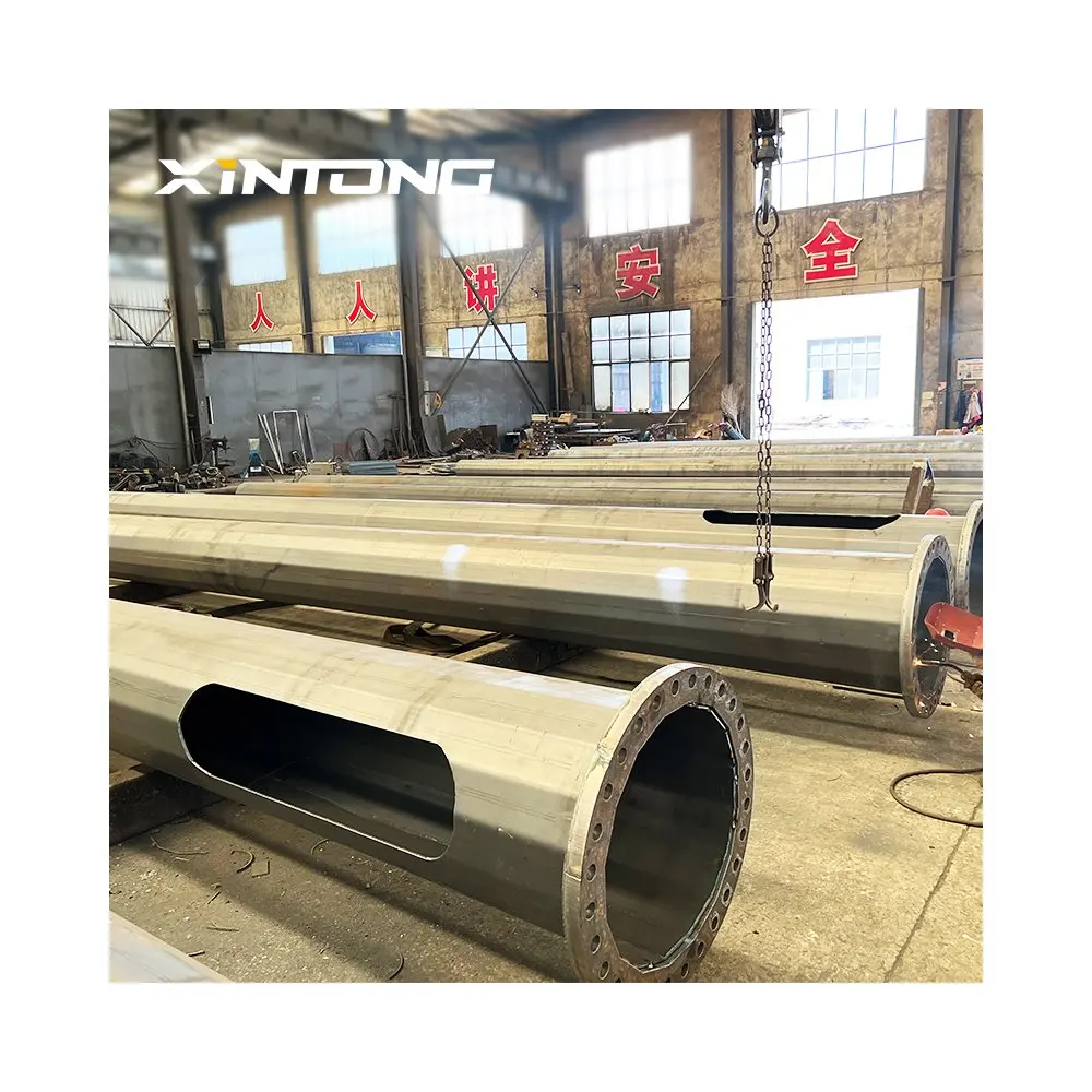 XINTONG 12-метровая двойная Солнечная уличная лампа оцинкованная опора цена