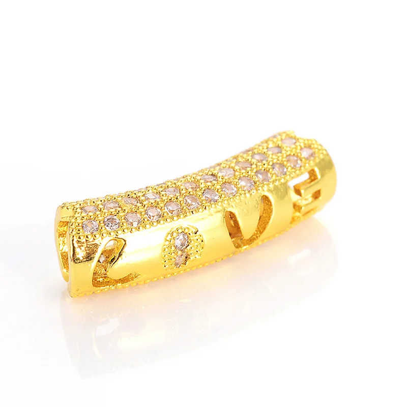 
China Fashion Custom Colors Wholesale charm connector jewelry beads and charms brass pave bead 