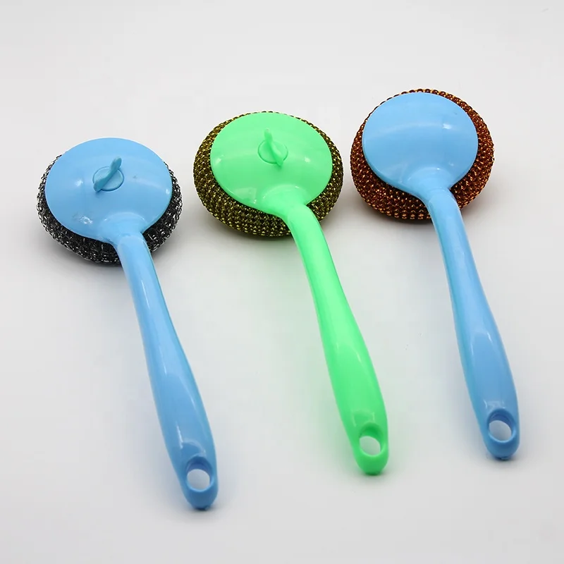 New design Durable Long Handle Soap Dispensing Interchangeable head Kitchen Spray Dish Cleaning Brush