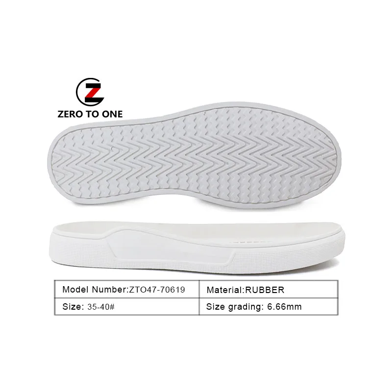Fujian Shoes Sole Factory Selling Fashion Outsole Men Soft Soles High Quality Pure White Color Rubber Sports Outsoles