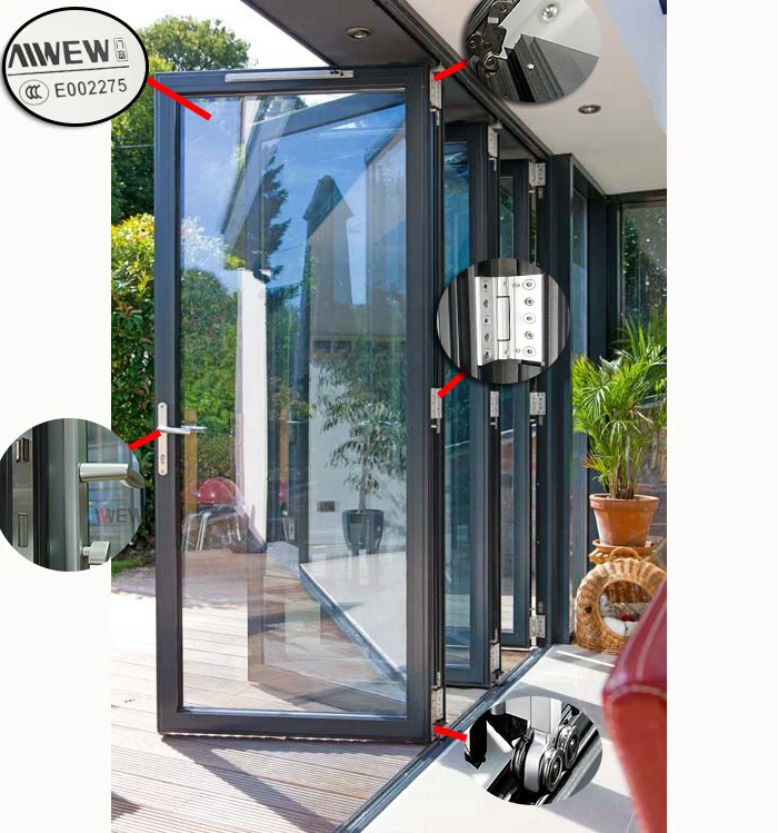 Commercial Building Apartment House Accordion Doors folding Interior Bifold Door
