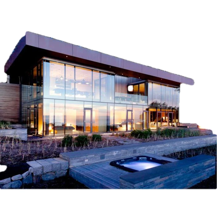 2021 New Style Tourism/Travel/Tour Use Gorgeous Prefabricated 2 layers Outdoor Villa/Modern Glass Design Houses