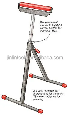 
Adjustable height foldable 60kgs steel single roller stand sawhorse trestle 