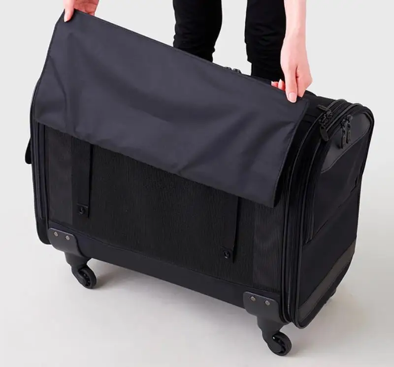Custom Pet Bag Portable  Cat Dog Cages Hands Free Pet Carrier Travel Bag with Wheels